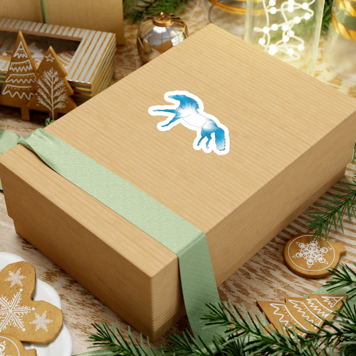 "Untethered Turquoise Horse" Kiss-Cut Stickers