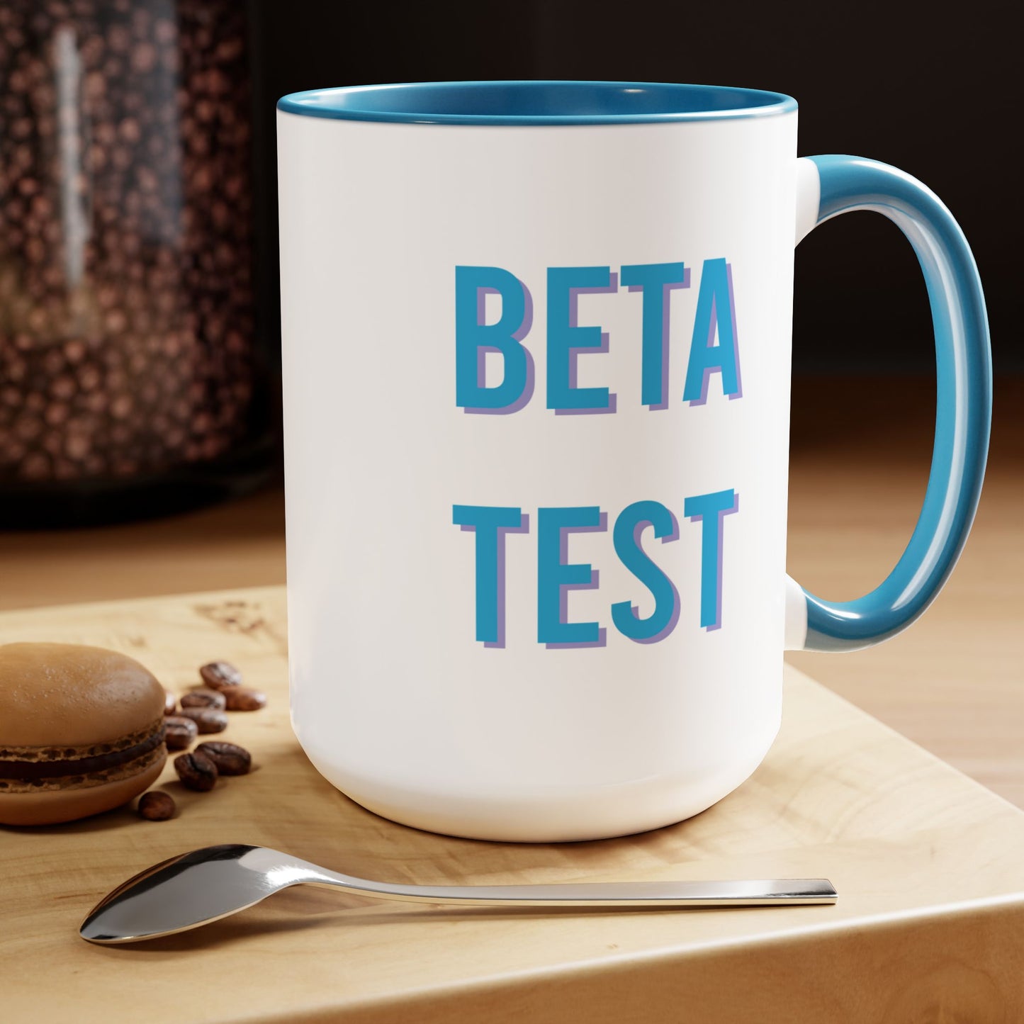 "Beta Test" Two-Tone Coffee Mugs, 15oz