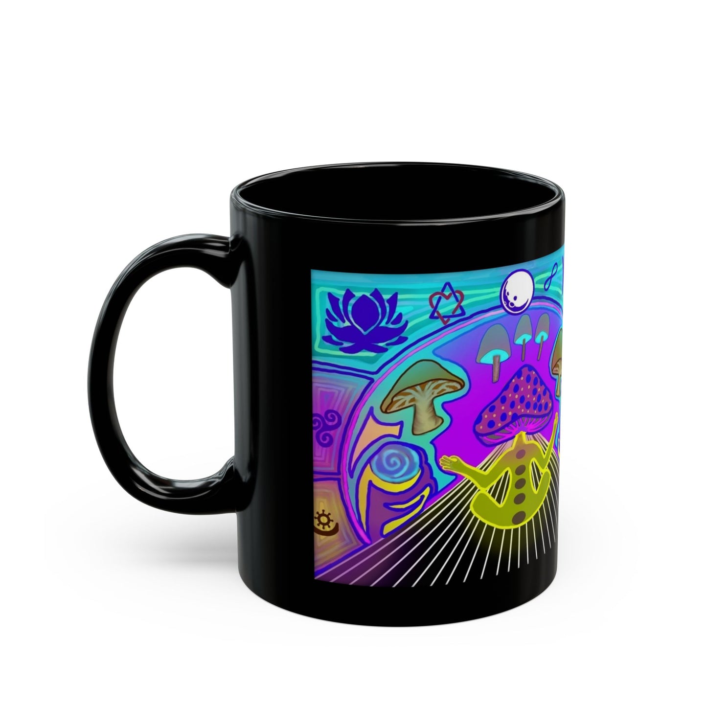 "Psychedelic Ink Trip" Black Ceramic Mug 11oz