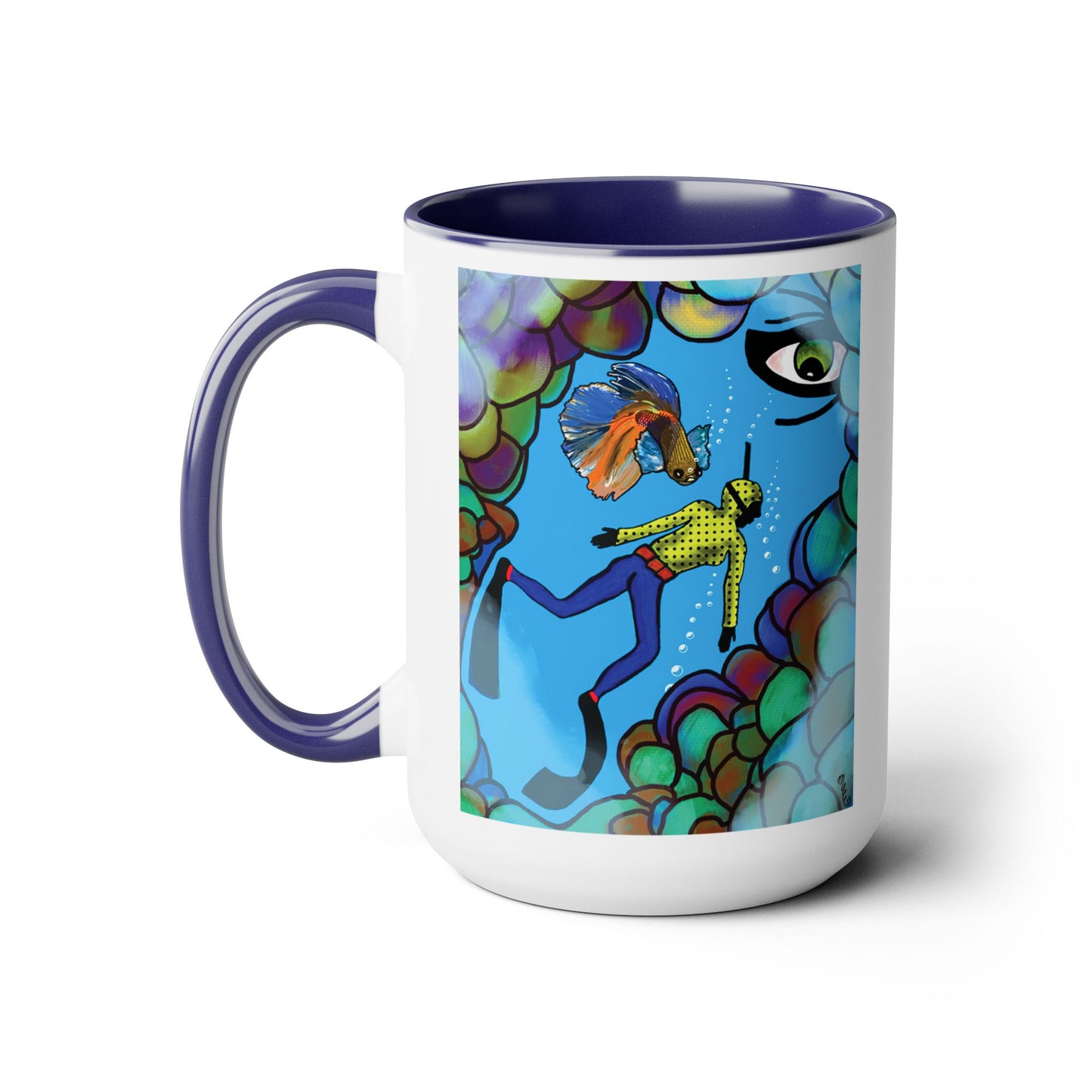 "Beta Test" Two-Tone Coffee Mugs, 15oz