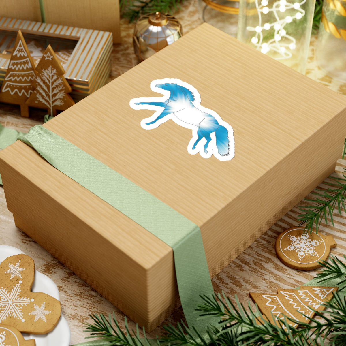 "Untethered Turquoise Horse" Kiss-Cut Stickers