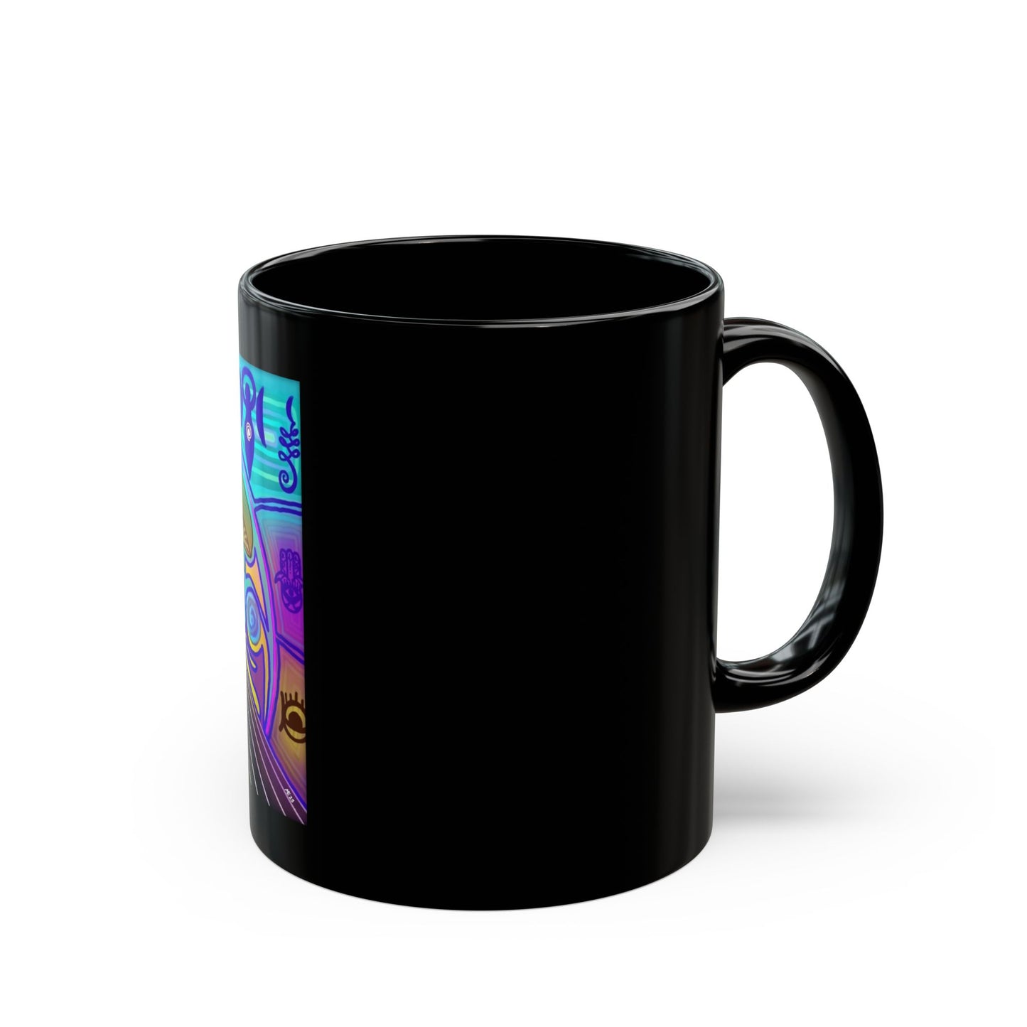 "Psychedelic Ink Trip" Black Ceramic Mug 11oz