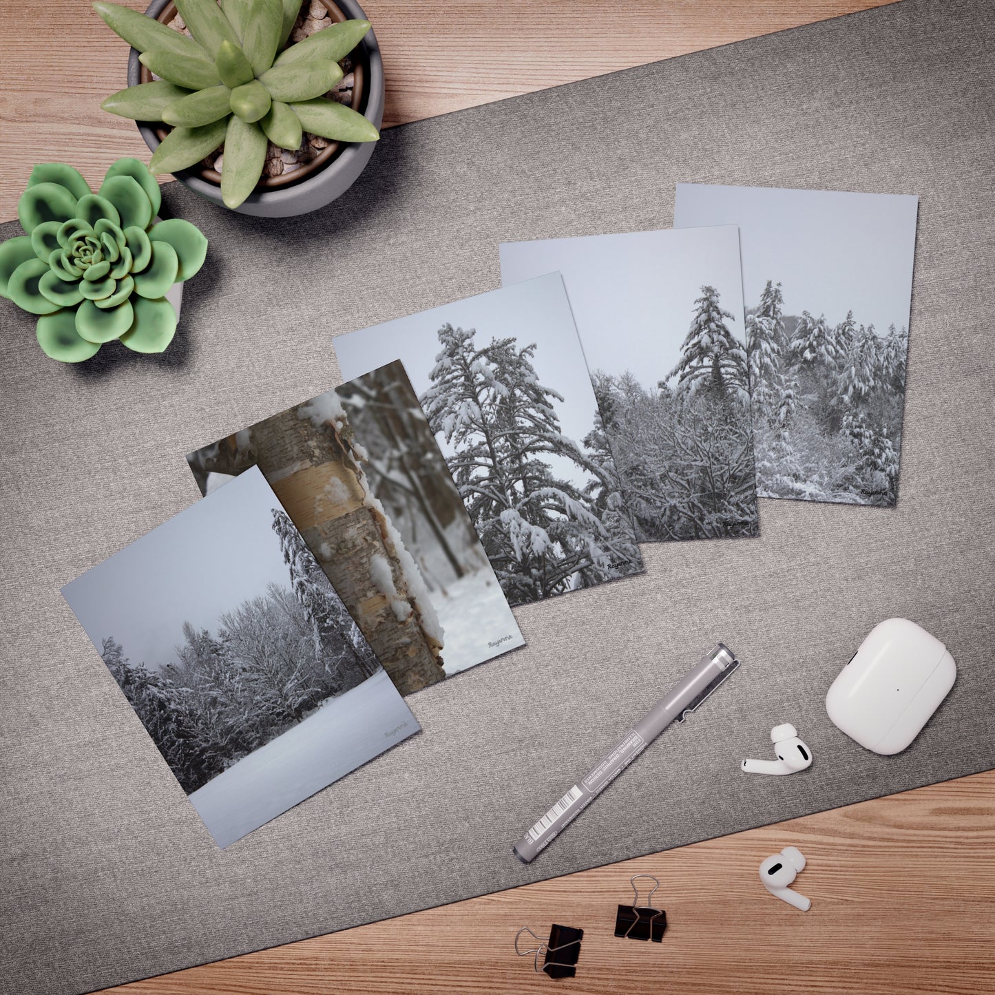 "Winter" Multi-Design Greeting Cards (5-Pack)