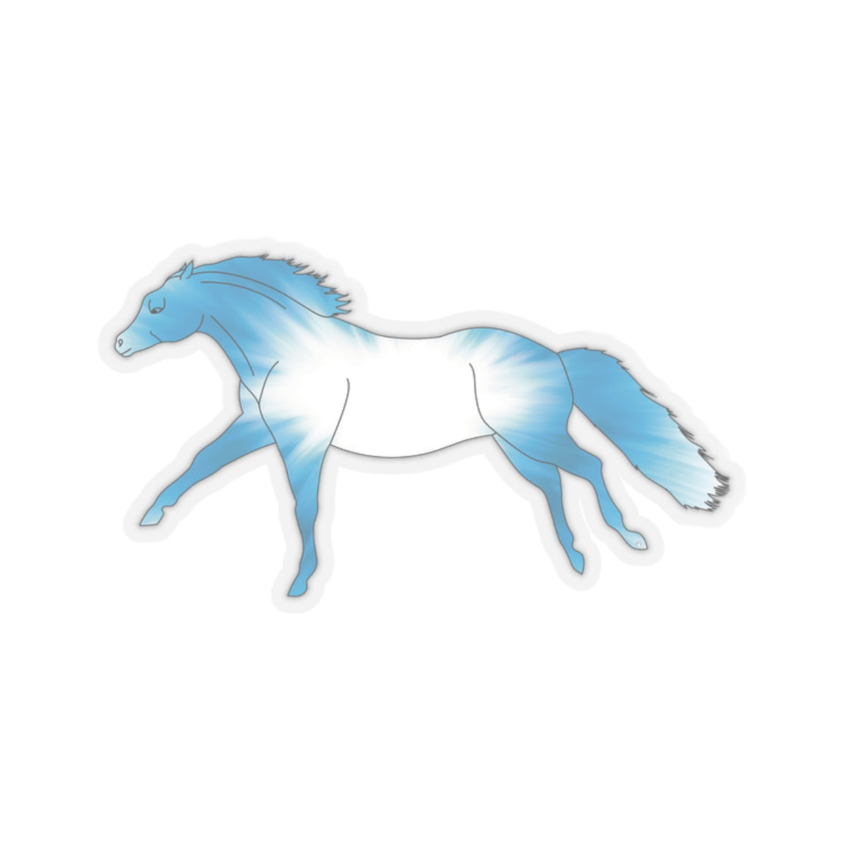 "Untethered Turquoise Horse" Kiss-Cut Stickers