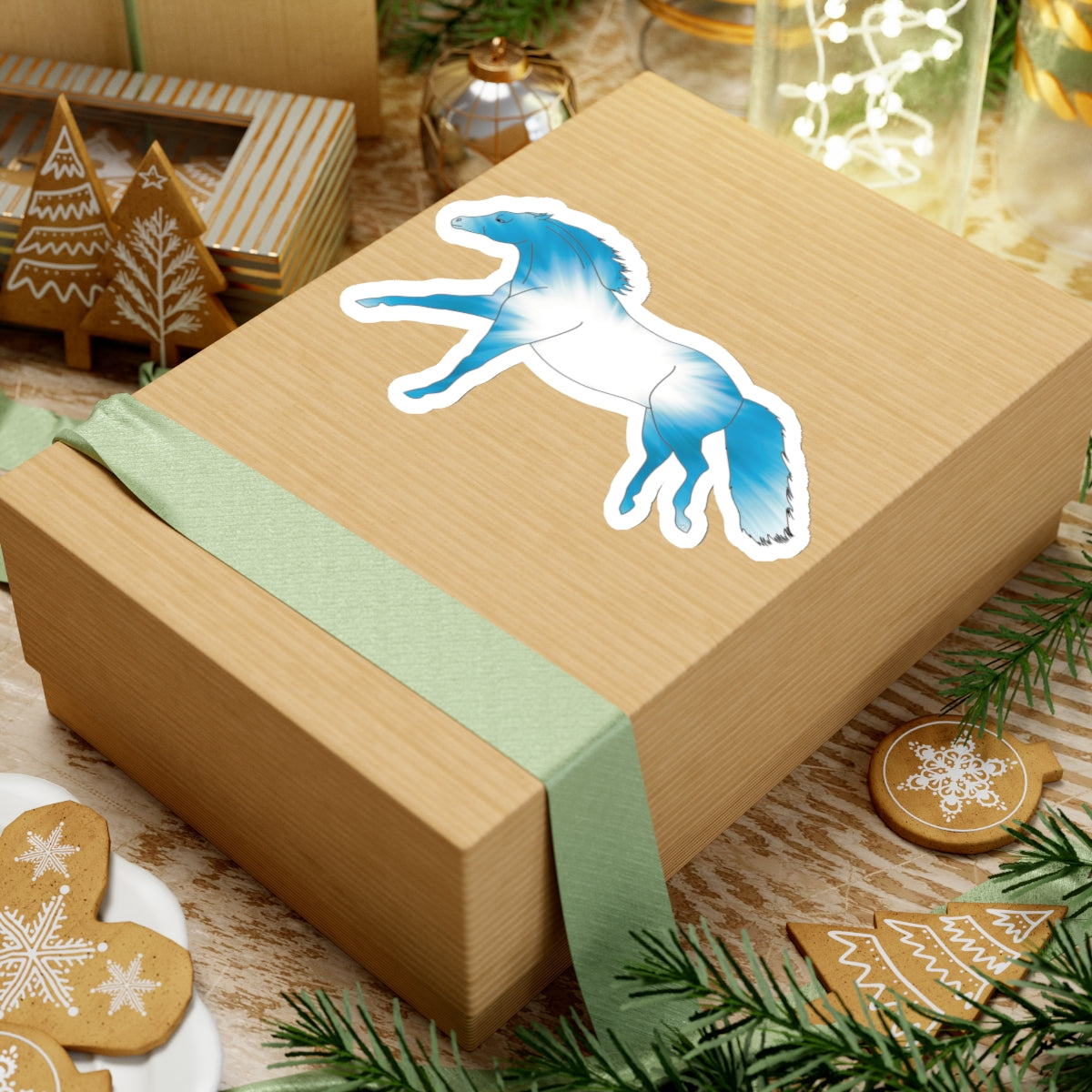 "Untethered Turquoise Horse" Kiss-Cut Stickers
