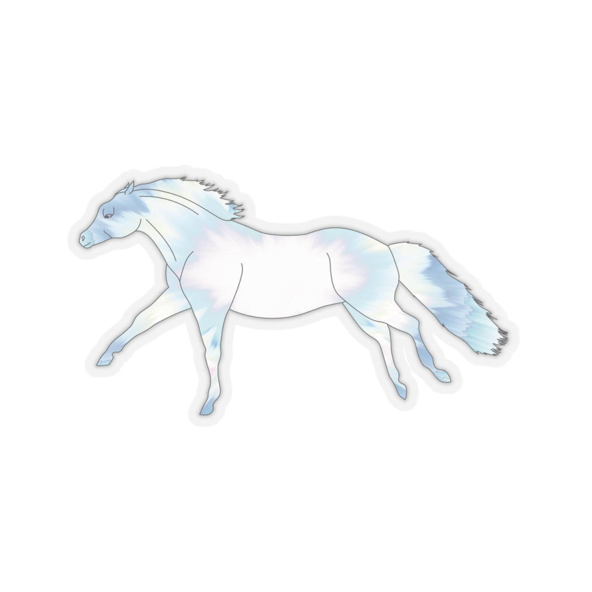 "Untethered Soft Blues Horse" Kiss-Cut Stickers