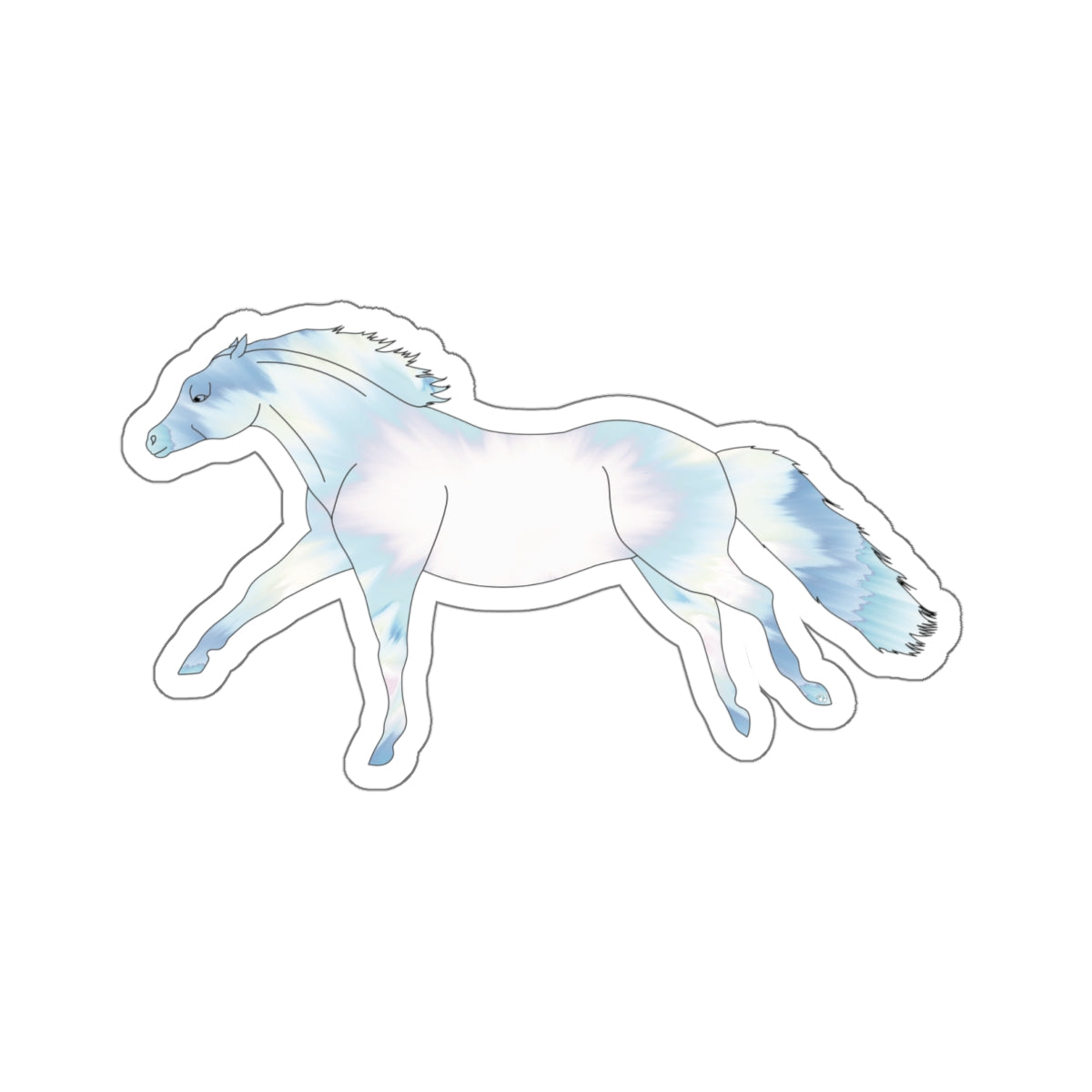 "Untethered Soft Blues Horse" Kiss-Cut Stickers