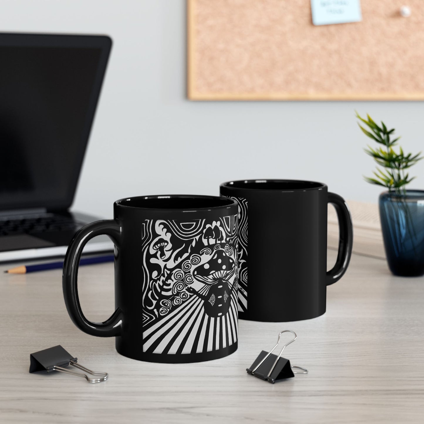 "Ink Trip" Black Ceramic Mug 11oz