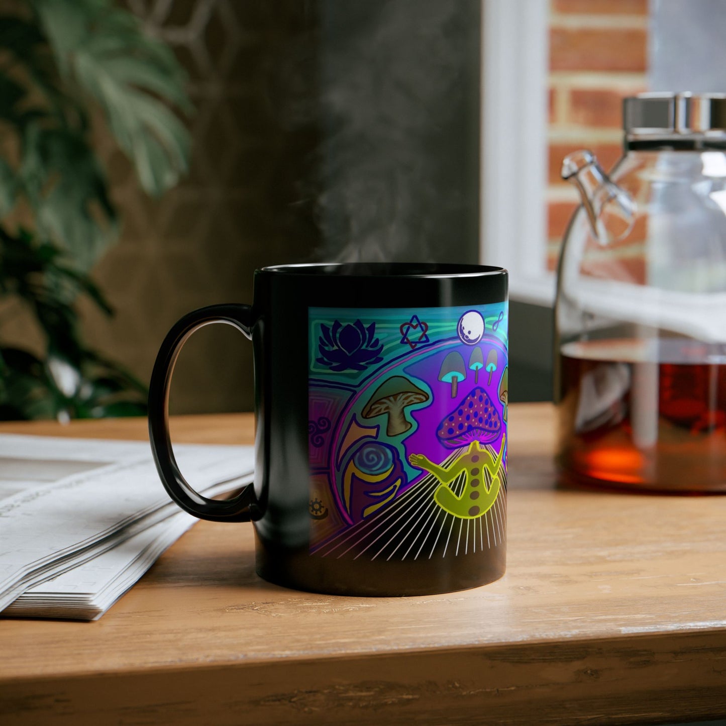 "Psychedelic Ink Trip" Black Ceramic Mug 11oz