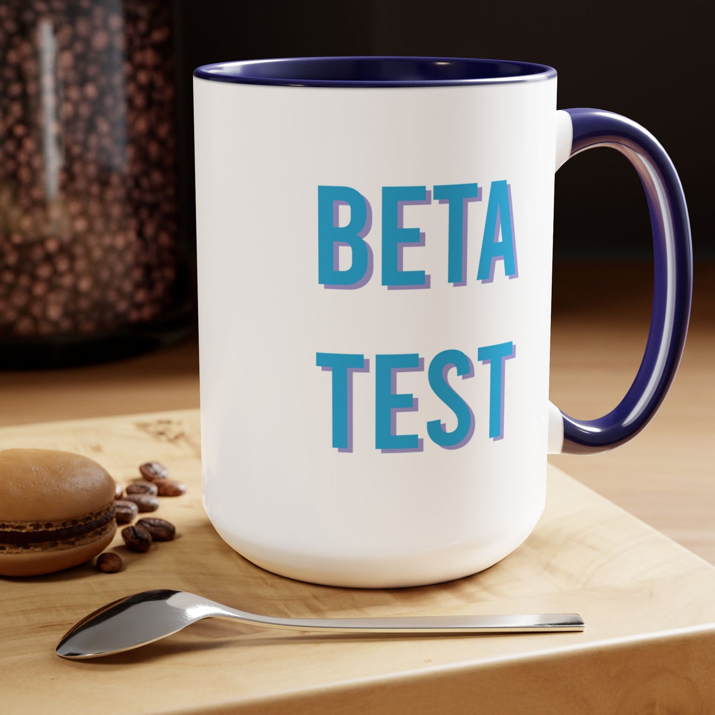"Beta Test" Two-Tone Coffee Mugs, 15oz