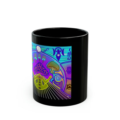 Psychedelic Ink Trip Black Ceramic Mug 11oz